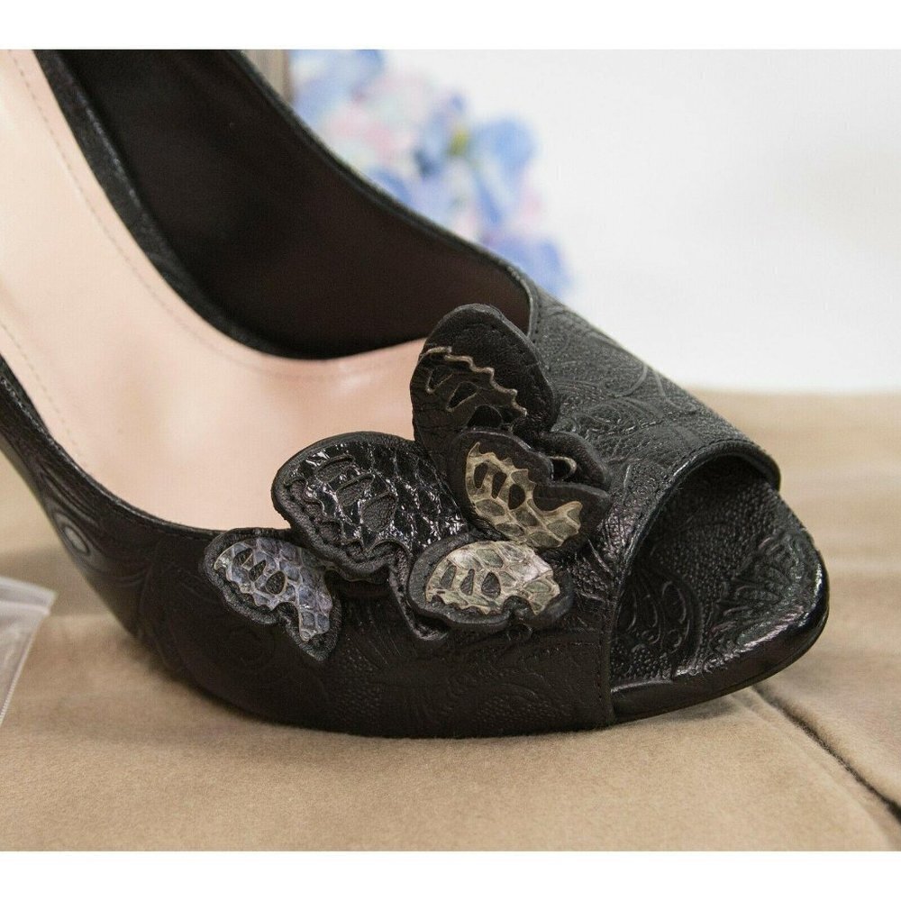 Bottega Veneta Black Leather Butterfly Runway Heel - Picture 3 of 11